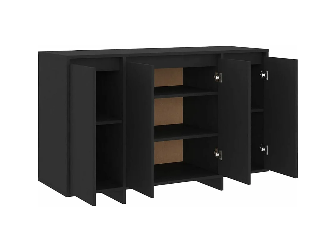 Buffet noir 120x41x75 cm bois d'ingénierie
