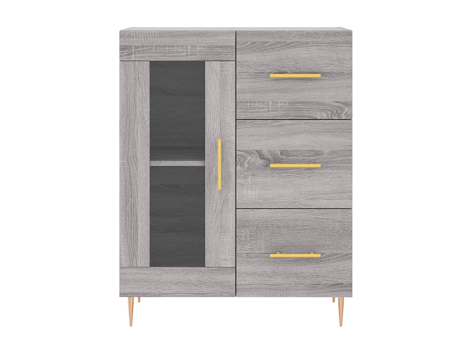 Aparador alto madera contrachapada gris sonoma 69,5x34x180 cm
