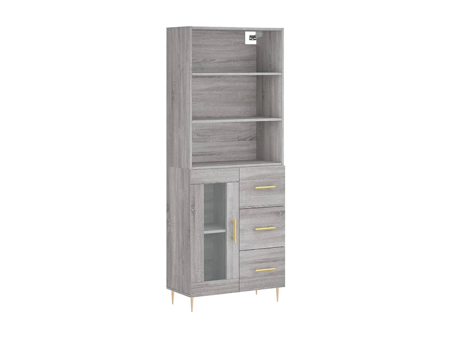 Buffet haut Sonoma gris 69,5x34x180 cm Bois d'ingénierie