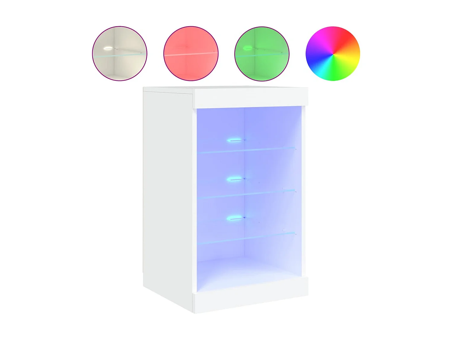 Dressoir met LED-verlichting 41x37x67 cm wit