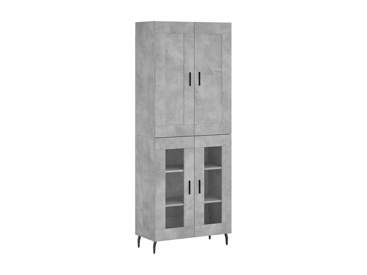 Buffet haut Gris béton 69,5x34x180 cm Bois d'ingénierie