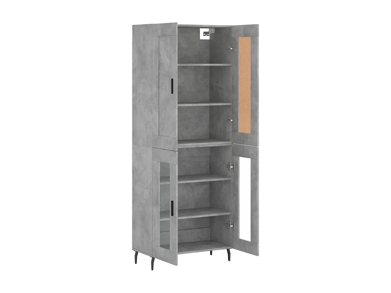 Buffet haut Gris béton 69,5x34x180 cm Bois d'ingénierie