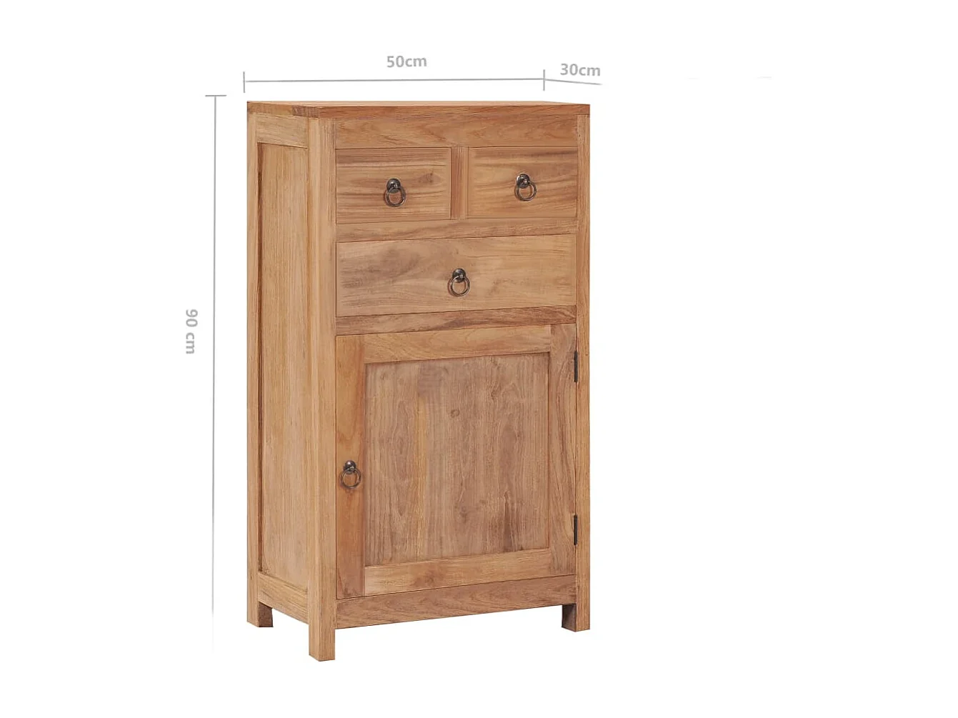 Buffet 50 x 30 x 90 cm Bois de teck massif