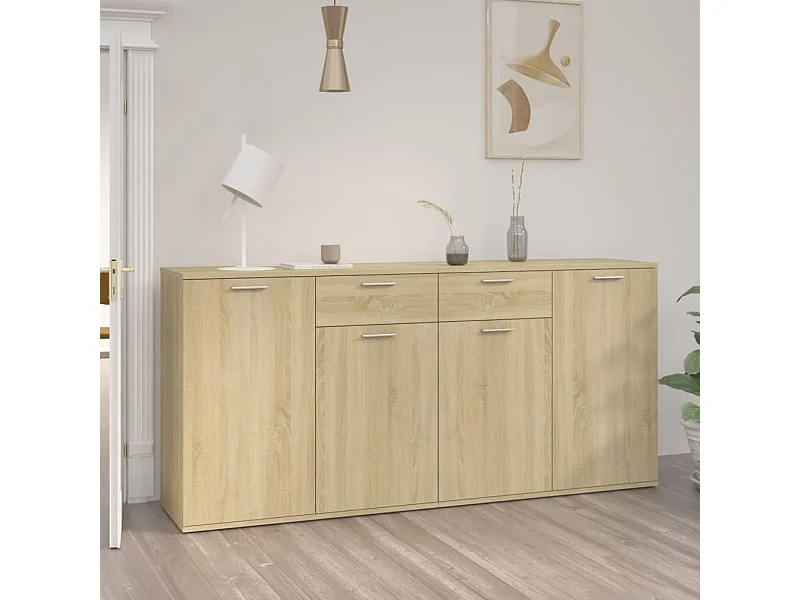 Aparador 160x36x75 cm contraplacado cor carvalho sonoma