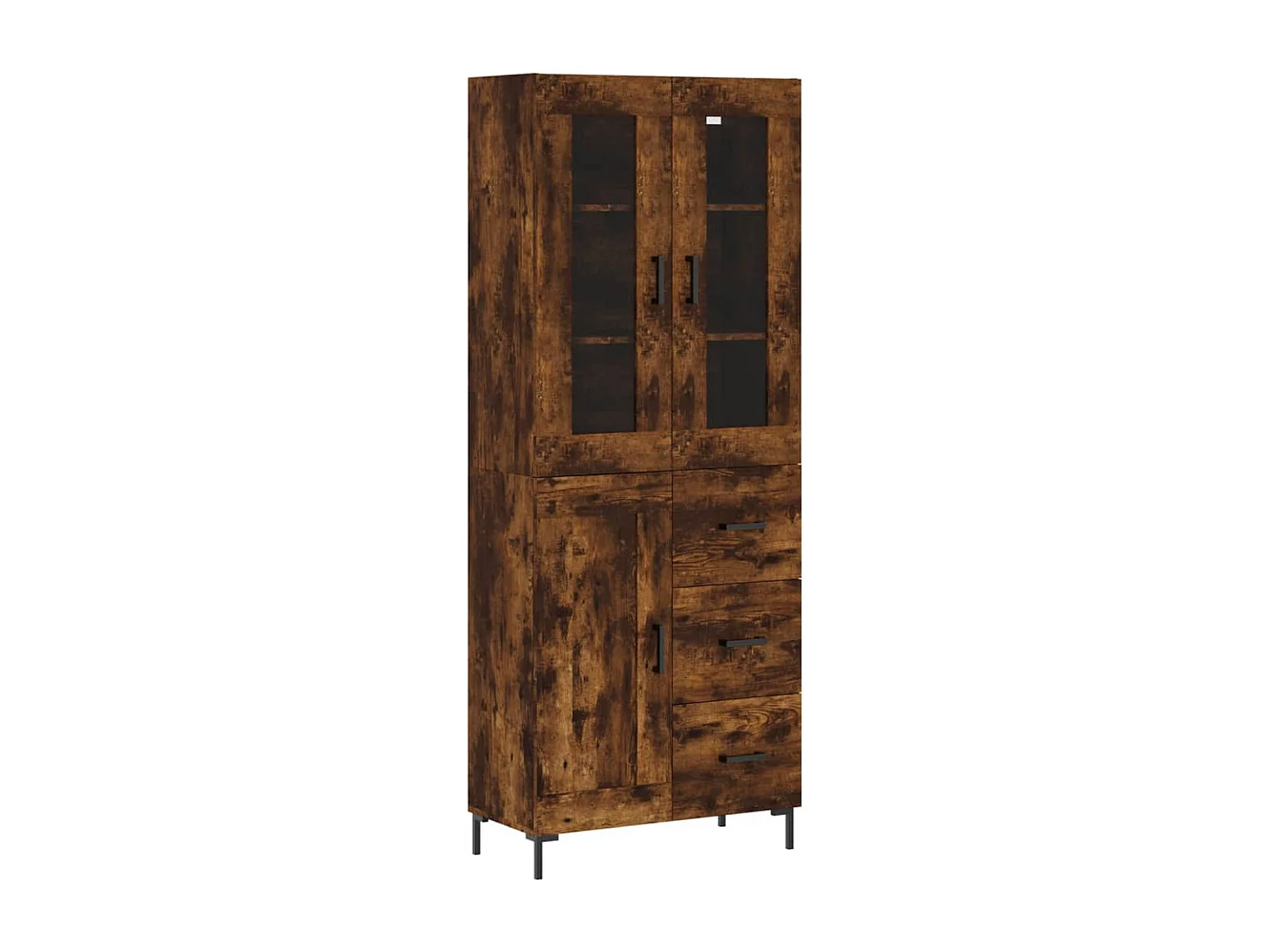Buffet haut Chêne fumé 69,5x34x180 cm Bois d'ingénierie