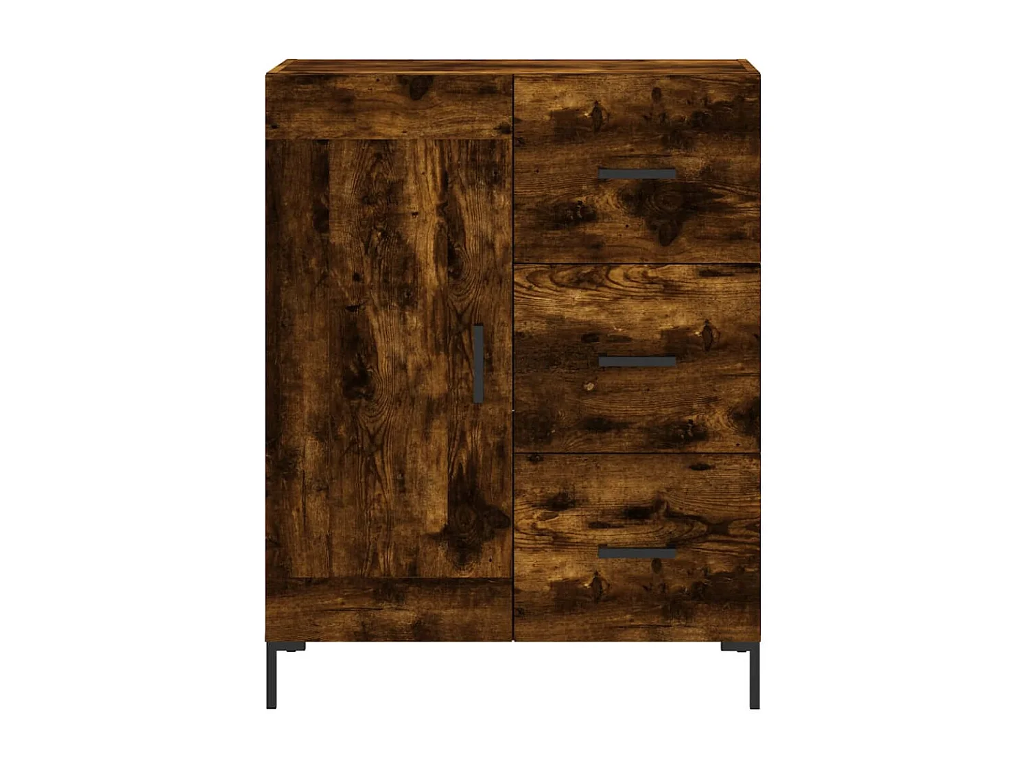 Buffet haut Chêne fumé 69,5x34x180 cm Bois d'ingénierie