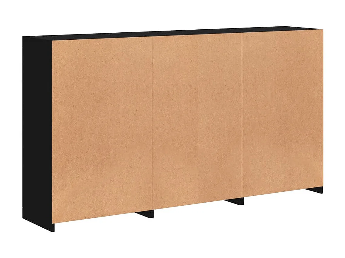 Buffet avec lumières LED noir 181,5x37x100 cm