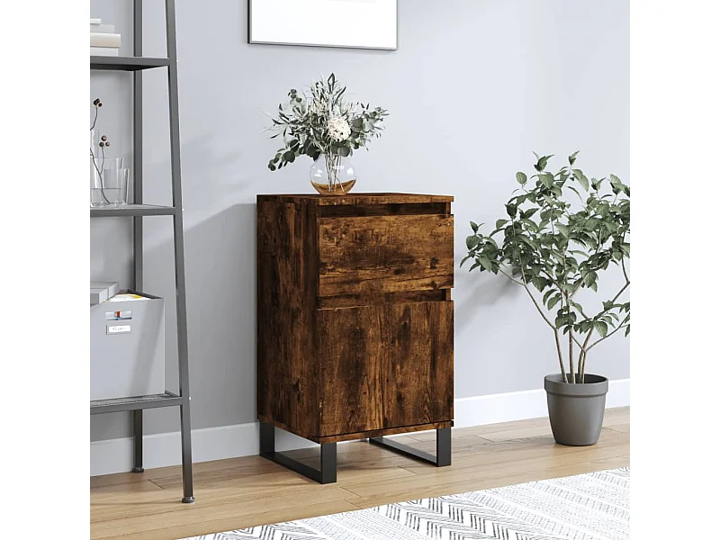 Dressoir 40x35x70 cm bewerkt hout gerookt eikenkleurig