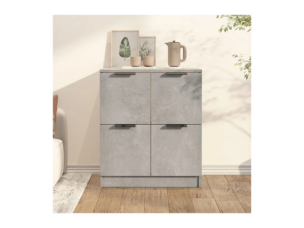 Buffet Gris béton 60x30x70 cm Bois d'ingénierie