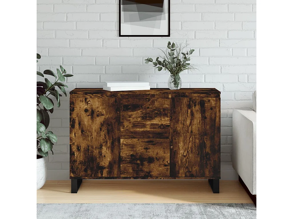 Dressoir 101,5x35x70 cm bewerkt hout gerookt eikenkleurig