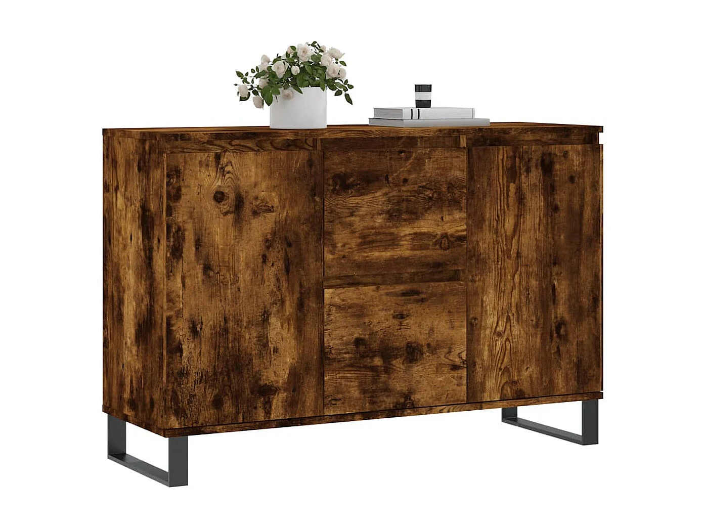 Dressoir 101,5x35x70 cm bewerkt hout gerookt eikenkleurig