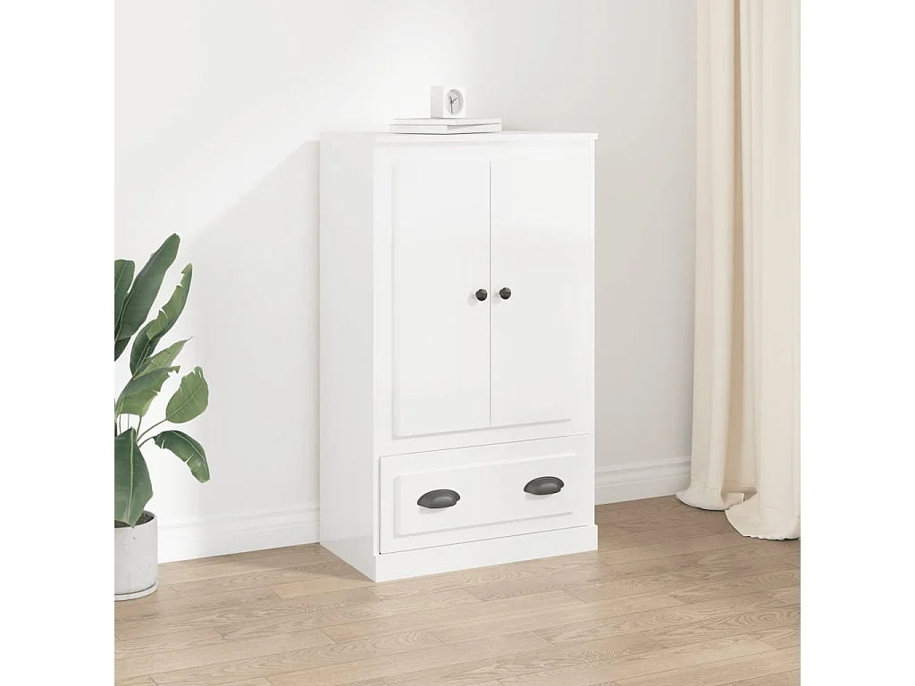 Armário alto derivados madeira 60x35,5x103,5cm branco brilhante