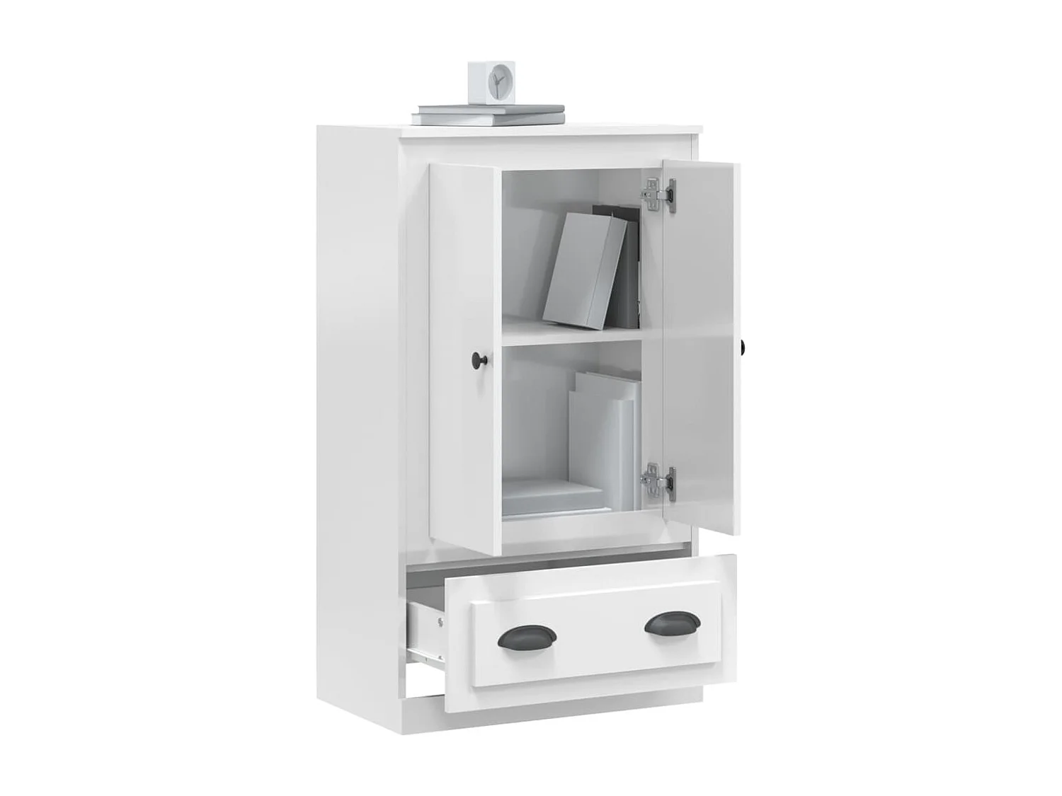 Armário alto derivados madeira 60x35,5x103,5cm branco brilhante