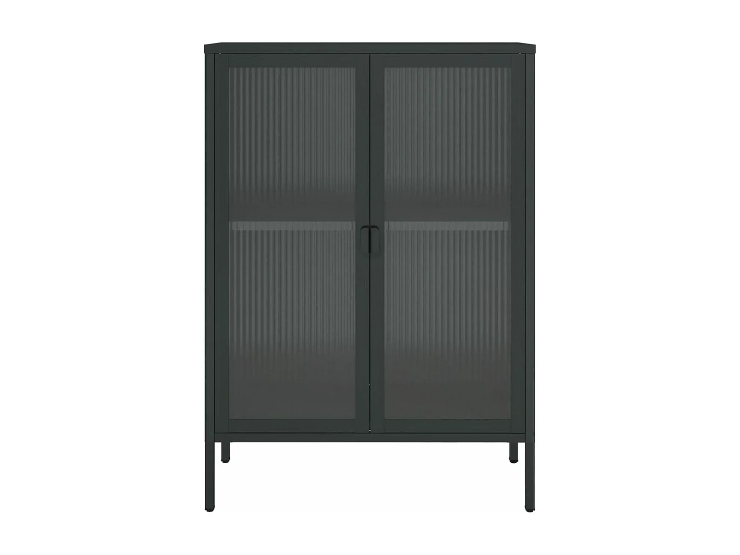 Buffet noir 75x35x105 cm verre et acier