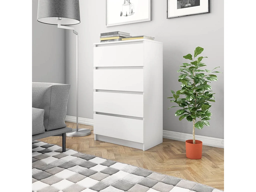 Buffet Blanc 60x35x98,5 cm Bois d'ingénierie