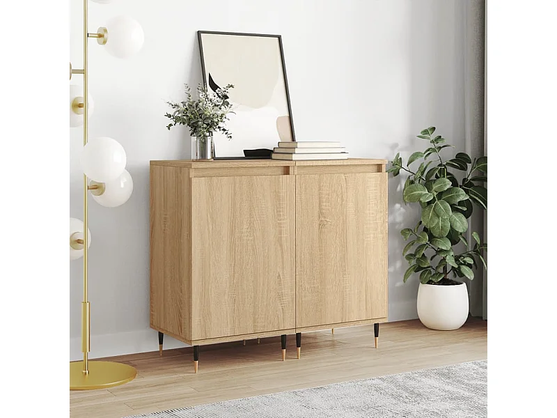 Buffets 2 pièces chêne sonoma 40x35x70 cm bois d'ingénierie