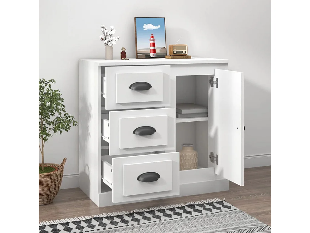 Dressoir 70x35,5x67,5 cm bewerkt hout wit