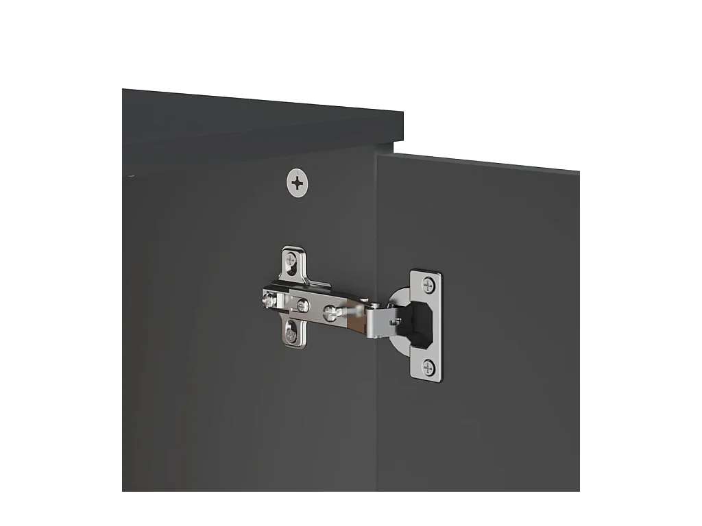 Aparador VIKEN madera maciza de pino gris antracita 80x40x80 cm