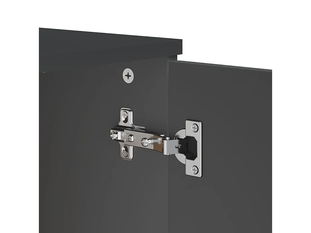 Buffet VIKEN gris anthracite 80x40x80 cm bois massif de pin