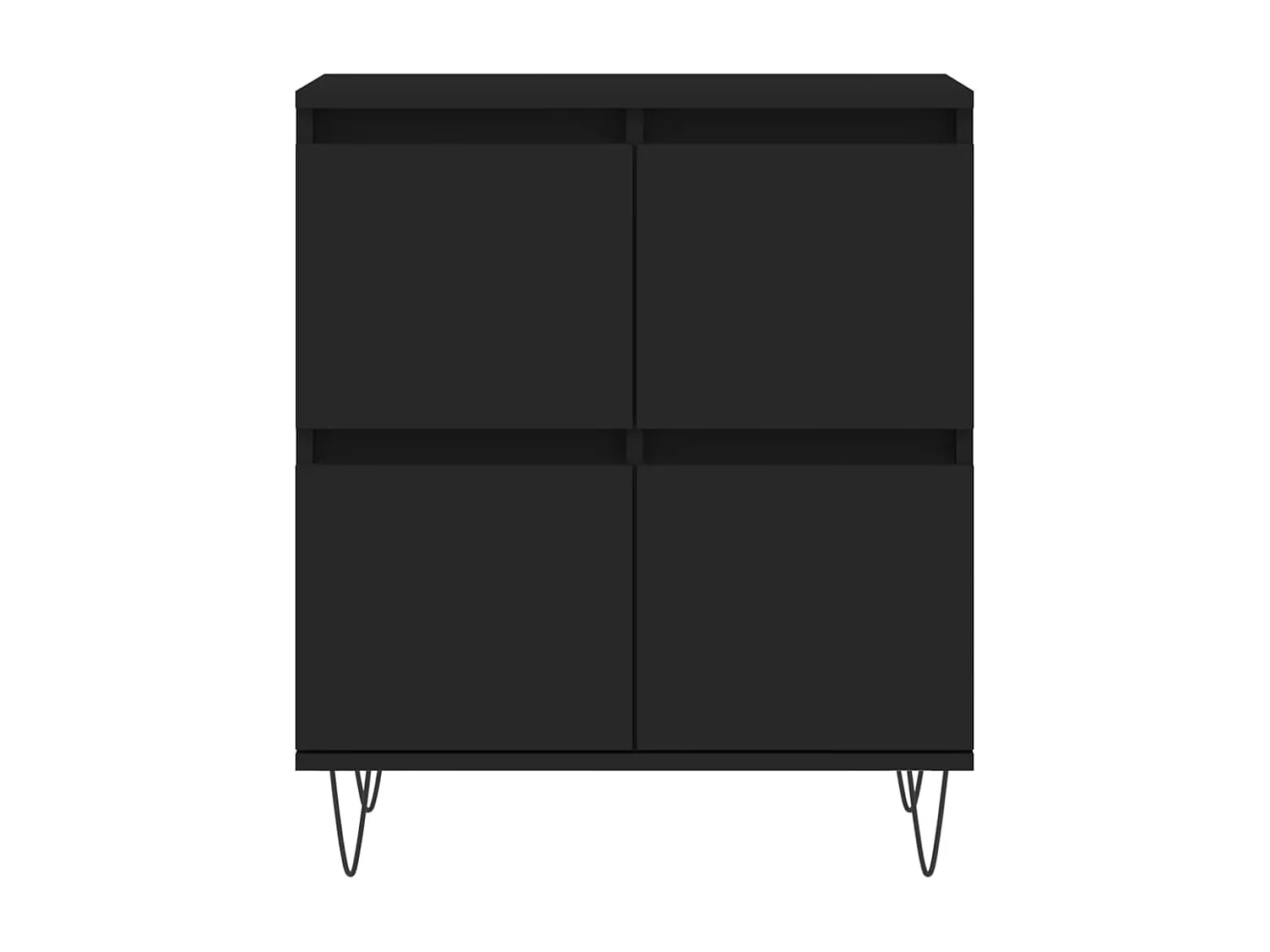 Buffets 2 pièces noir bois d'ingénierie