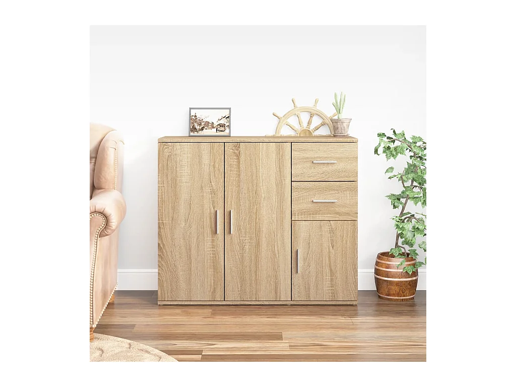 Buffet Chêne sonoma 91x29,5x75 cm Bois d'ingénierie