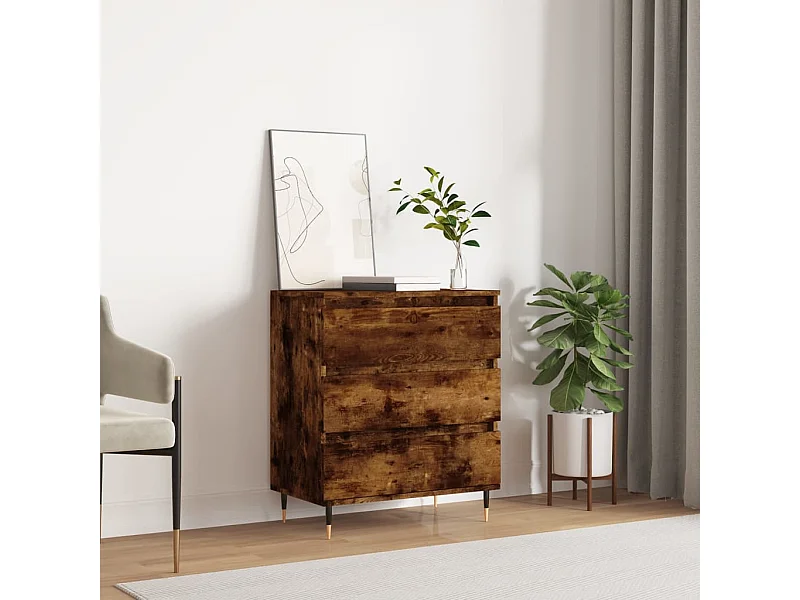Buffet Chêne fumé 60x35x70 cm Bois d'ingénierie