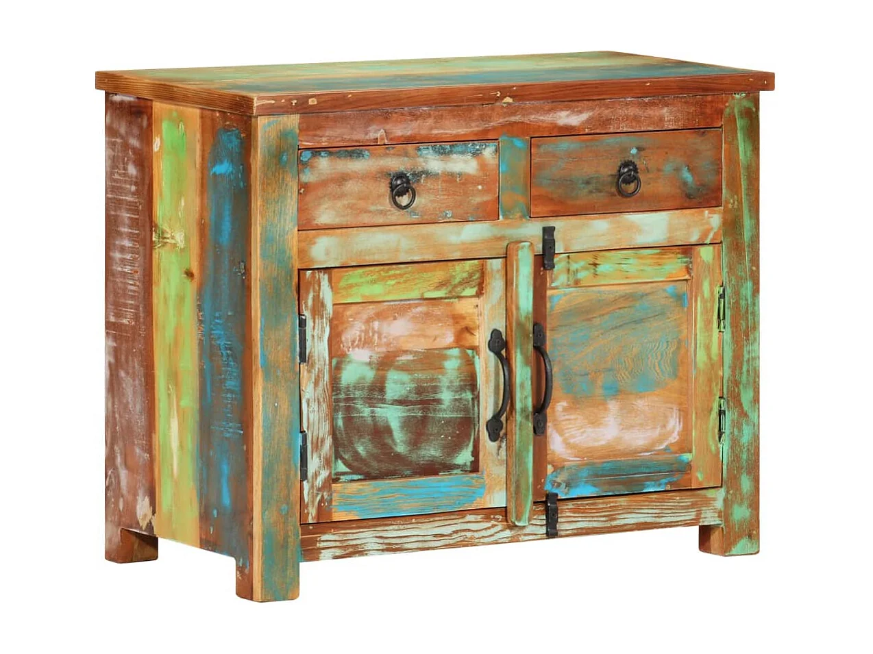 Aparador de madera maciza reciclada 68x35x55 cm