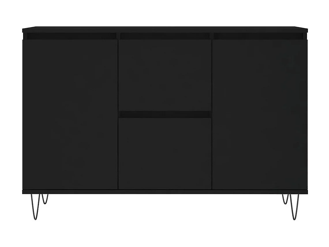 Buffet noir 104x35x70 cm bois d’ingénierie