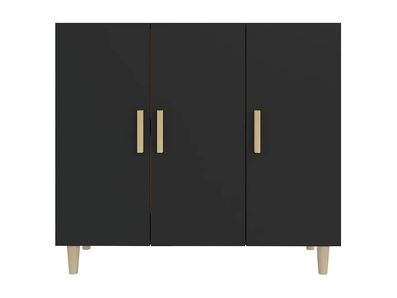 Dressoir 90x34x80 cm bewerkt hout zwart