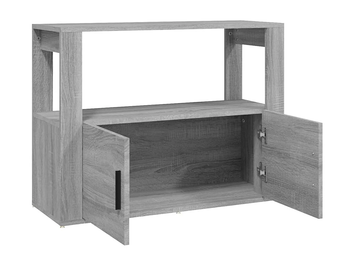 Dressoir 80x30x60 cm bewerkt hout grijs sonoma eikenkleurig