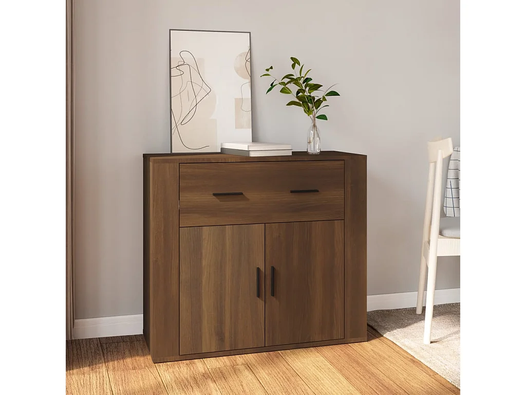 Buffet Chêne marron 80x33x70 cm Bois d'ingénierie