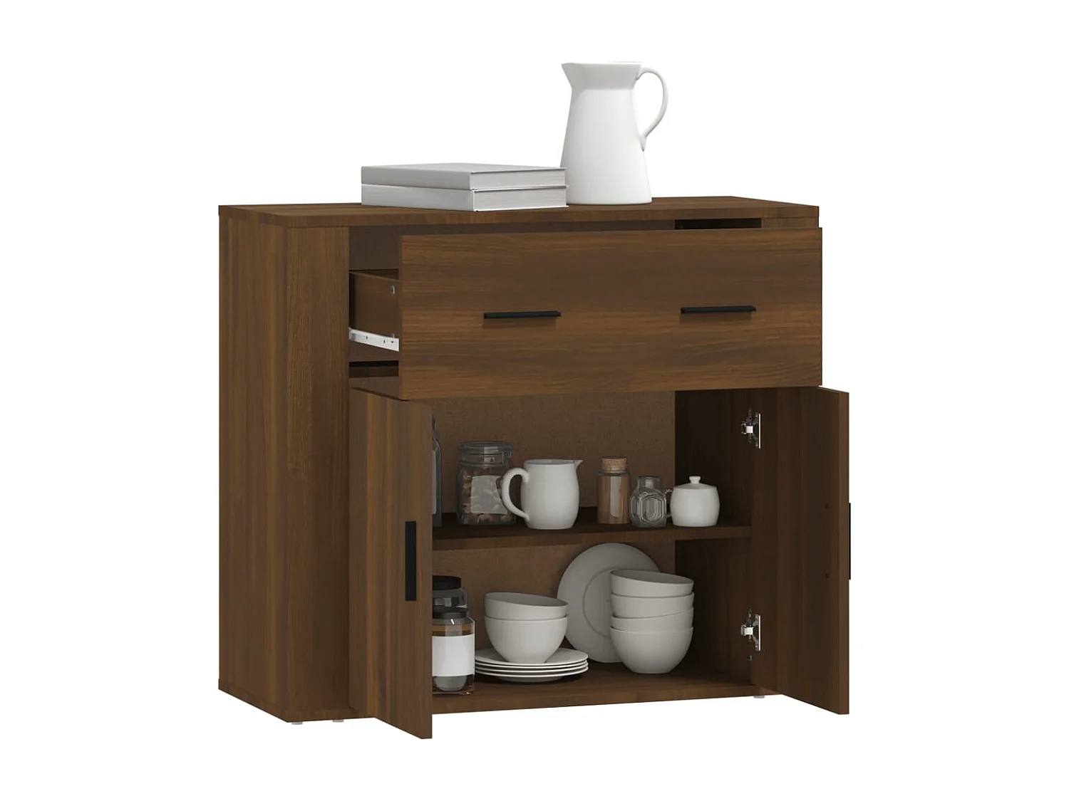 Buffet Chêne marron 80x33x70 cm Bois d'ingénierie