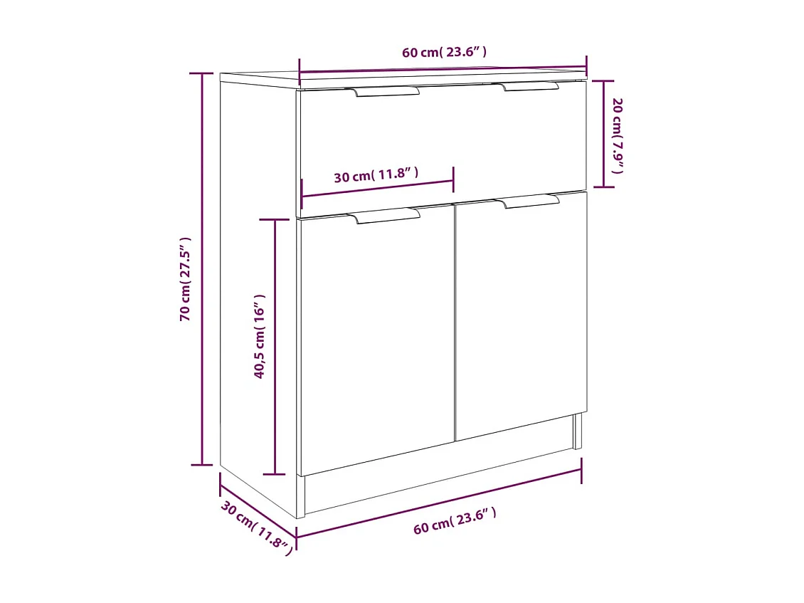 Buffets 3 pièces Blanc Bois d'ingénierie