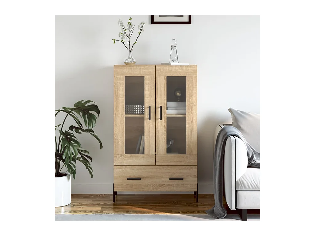 Buffet haut chêne sonoma 69,5x31x115 cm bois d'ingénierie