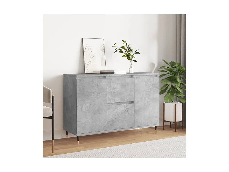 Buffet gris béton 104x35x70 cm bois d'ingénierie