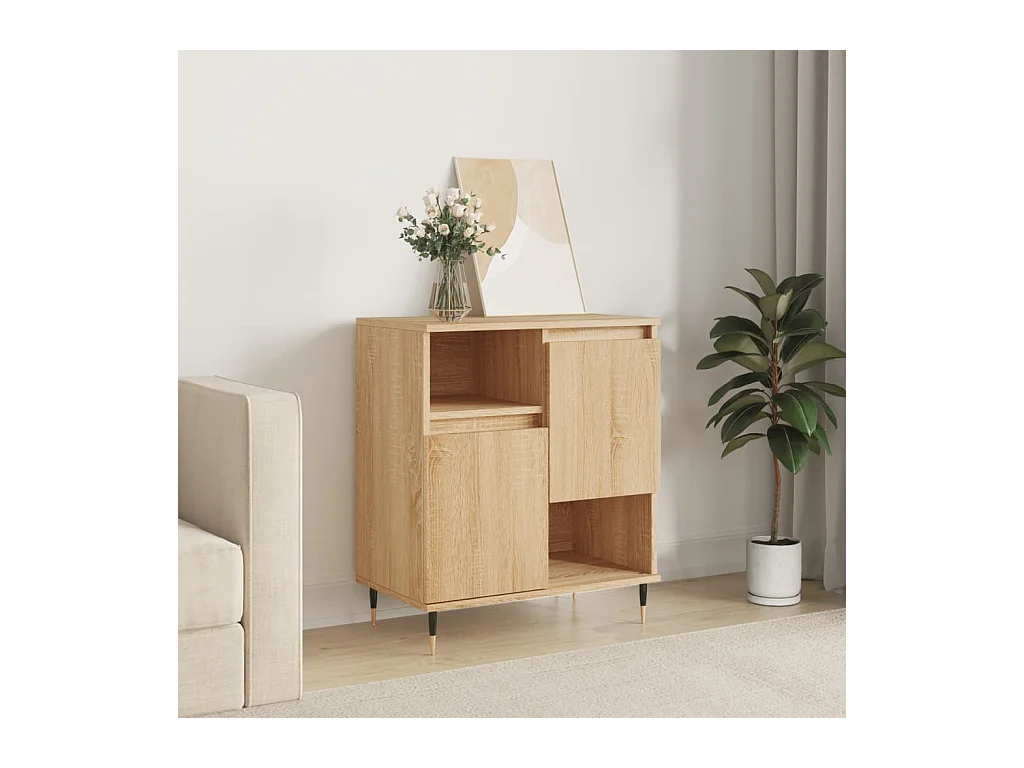 Aparador de madera contrachapada roble Sonoma 60x35x70 cm