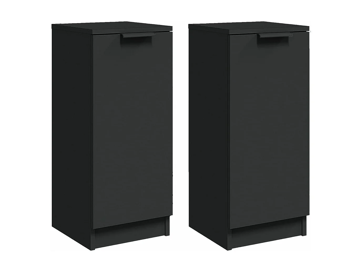 Buffets 2 pièces noir 30x30x70 cm bois d'ingénierie