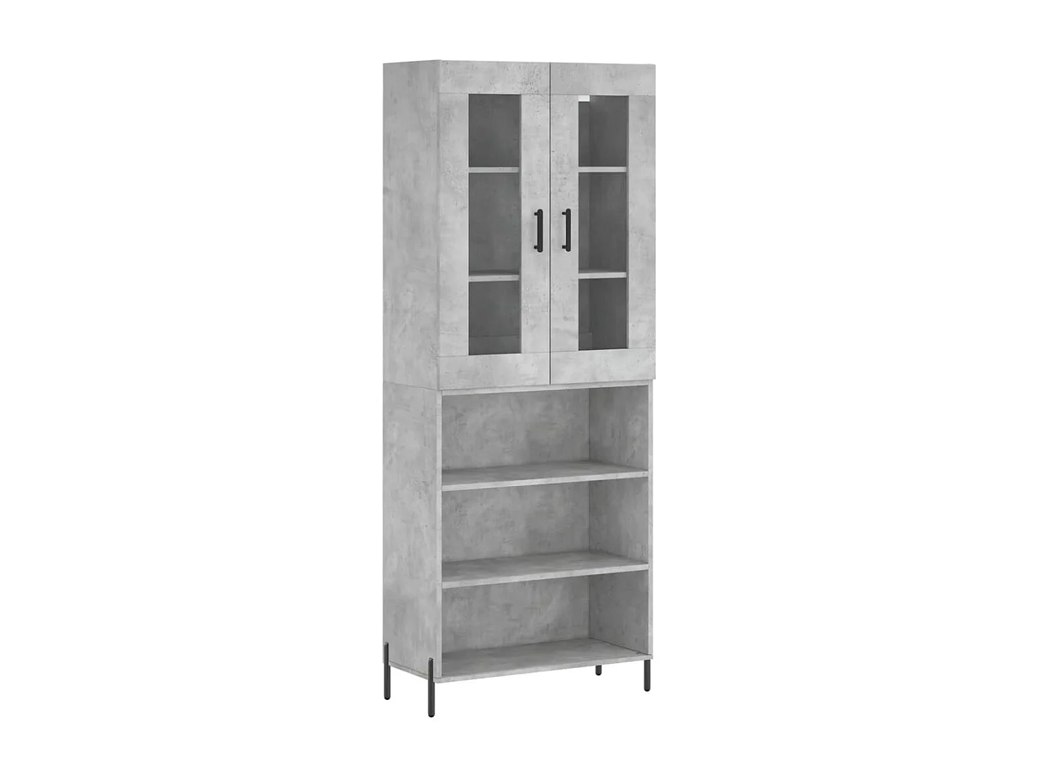 Buffet haut Gris béton 69,5x34x180 cm Bois d'ingénierie