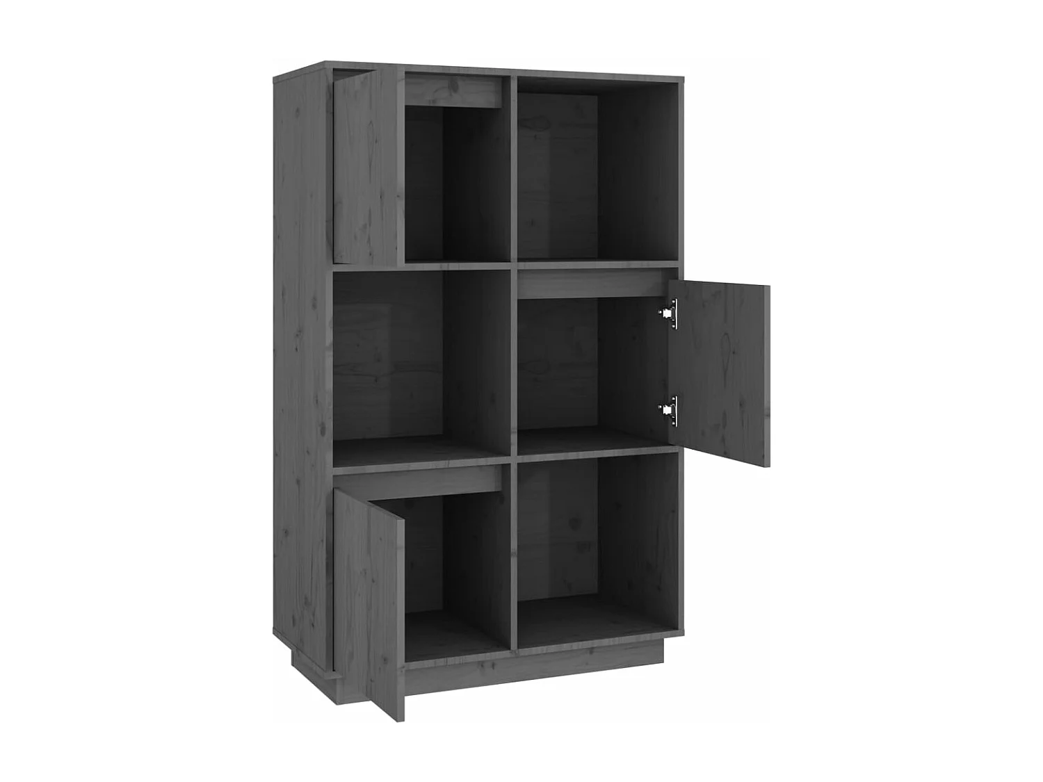 Buffet Gris 74x35x117 cm Bois massif de pin