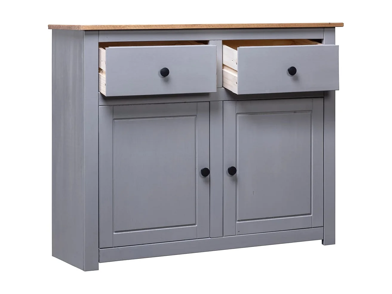 Buffet Gris 93x40x80 cm Pin solide Assortiment Panama
