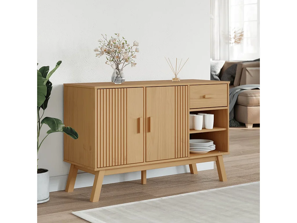 Buffet OLDEN marron 114x43x73,5 cm bois massif de pin