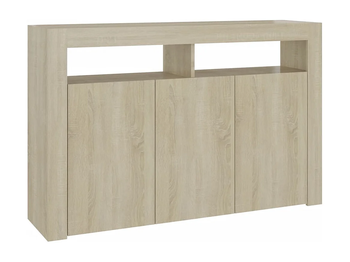 Buffet avec lumières LED chêne sonoma 115,5x30x75 cm