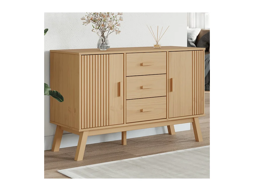 Buffet OLDEN marron 114x43x73,5 cm bois massif de pin