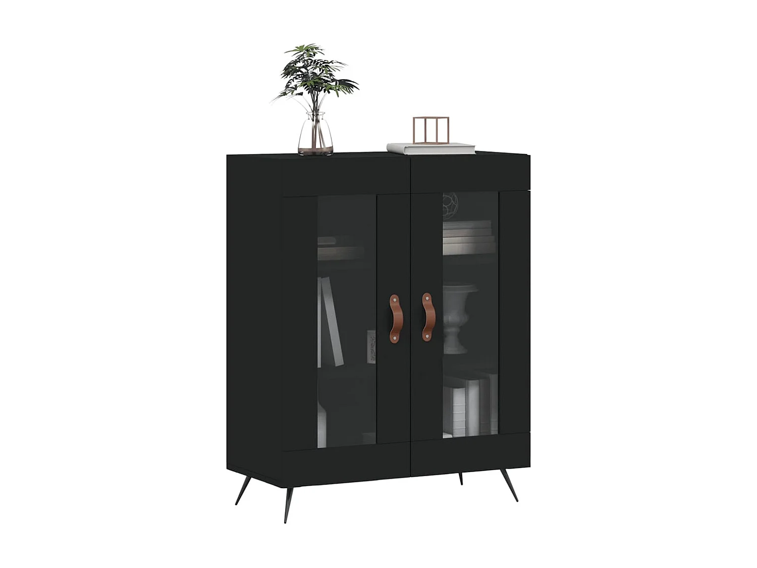 Buffet noir 69,5x34x90 cm bois d'ingénierie