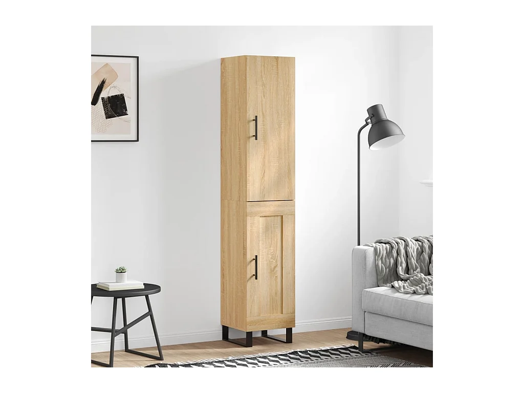 Buffet haut Chêne sonoma 34,5x34x180 cm Bois d'ingénierie