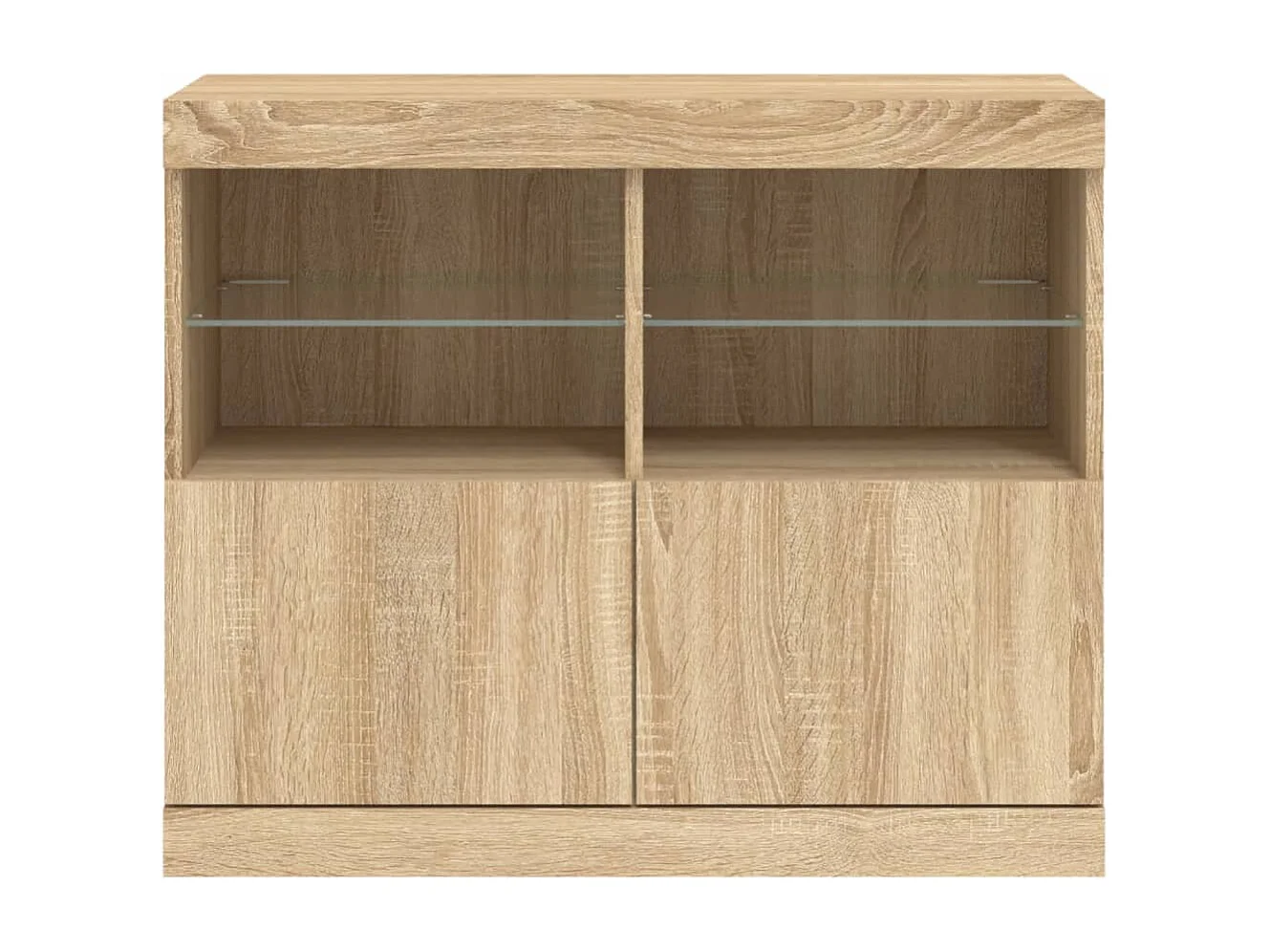 Buffet avec lumières LED chêne sonoma 81x37x67 cm