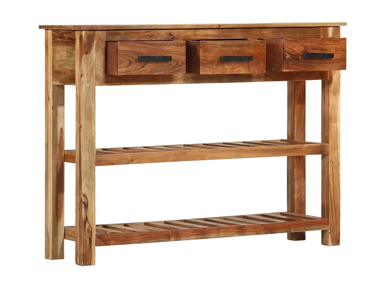 Aparador com 3 gavetas 110x30x80 cm madeira de acácia maciça