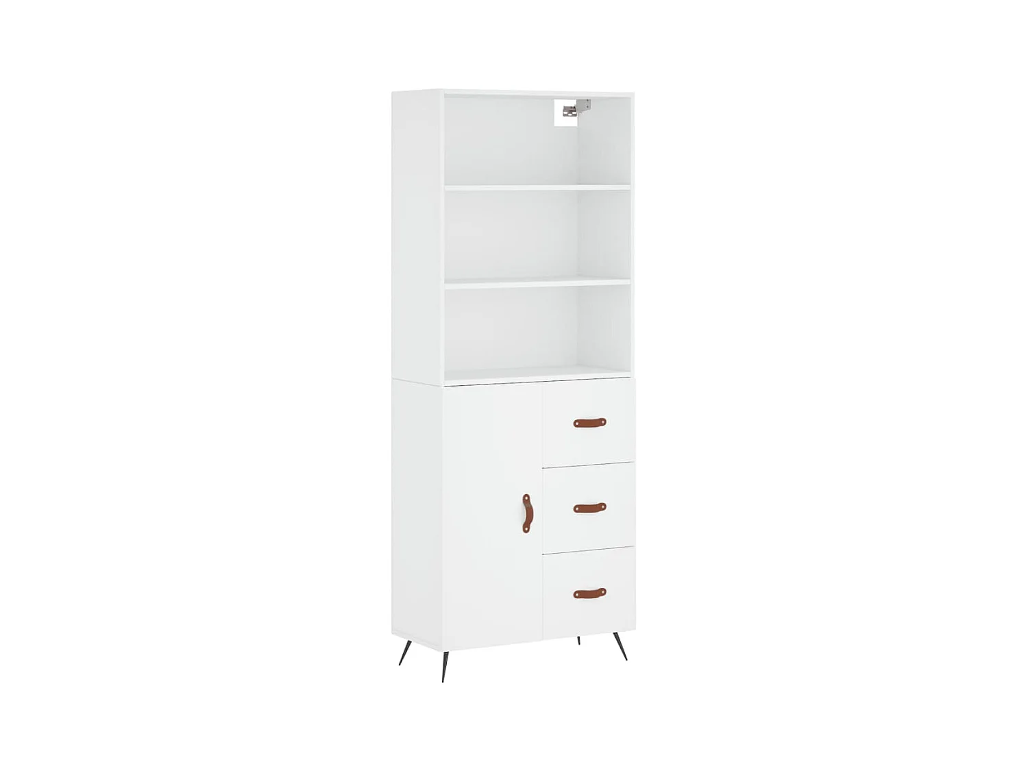 Buffet haut Blanc 69,5x34x180 cm Bois d'ingénierie