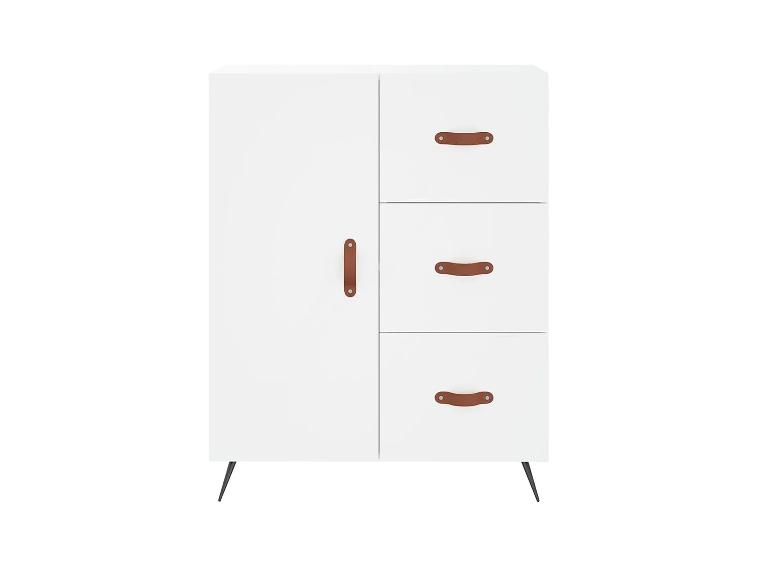 Buffet haut Blanc 69,5x34x180 cm Bois d'ingénierie