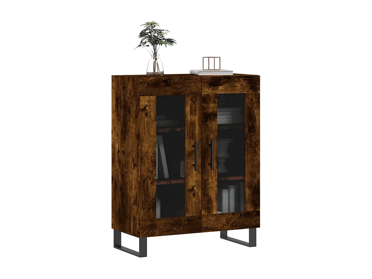 Buffet chêne fumé 69,5x34x90 cm bois d'ingénierie